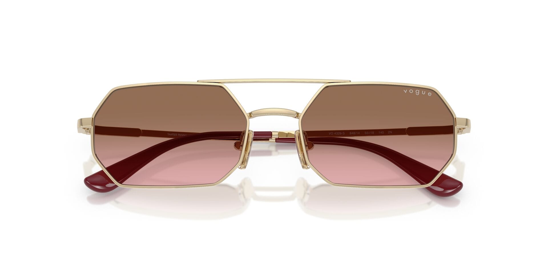 Vogue 0VO4329S Sunglass Gold Female Full Metal Sunglass — Gold frame — view 5