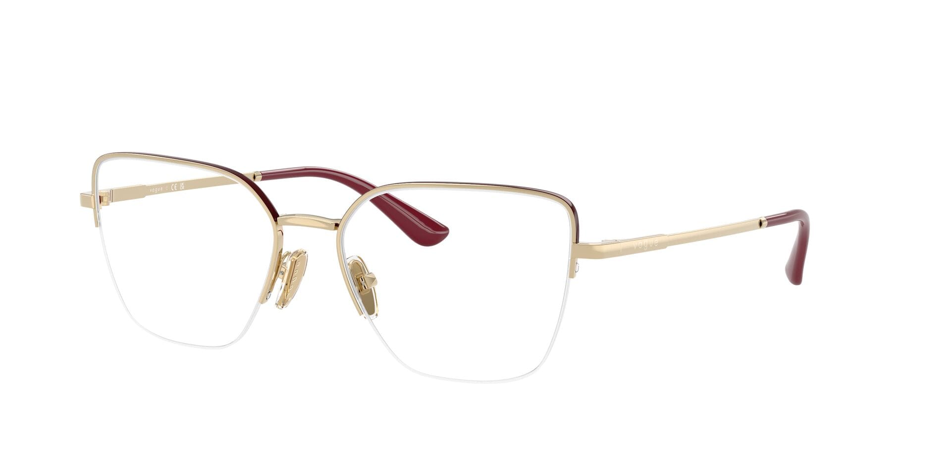Vogue 0VO4331 Frame Gold Female Supra Metal Frame — Gold frame — view 3