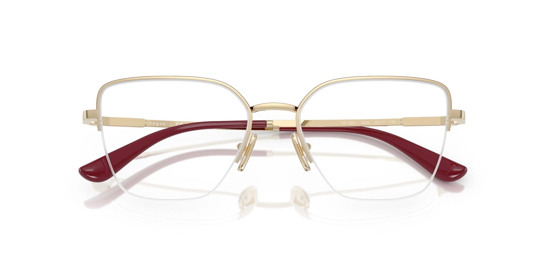 Vogue 0VO4331 Frame Gold Female Supra Metal Frame — Gold frame — view 7