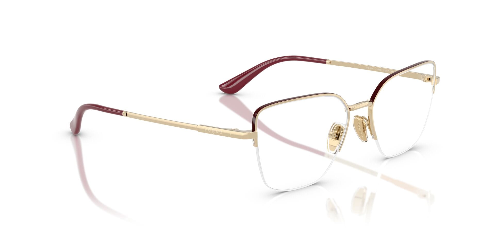 Vogue 0VO4331 Frame Gold Female Supra Metal Frame — Gold frame — view 8