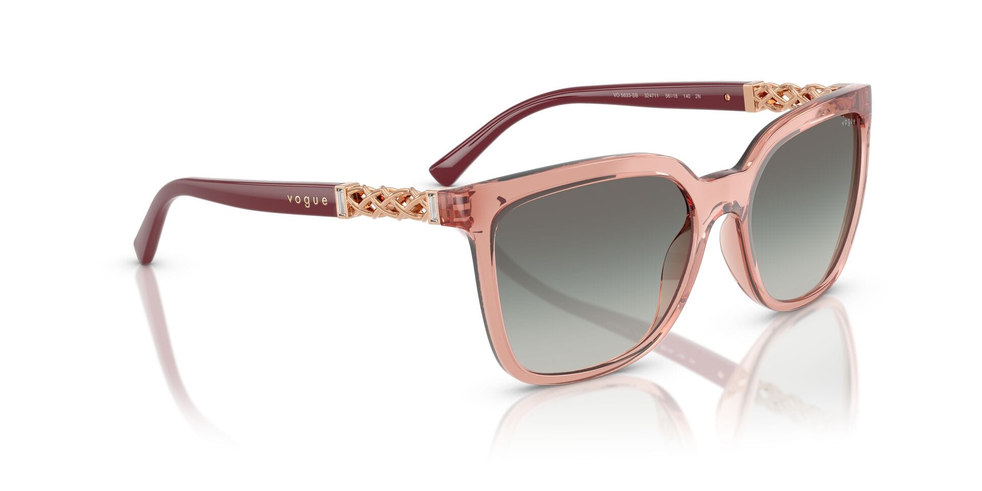 Vogue 0VO5633SB Sunglass Pink Female Full Shell Sunglass — Pink frame — view 8