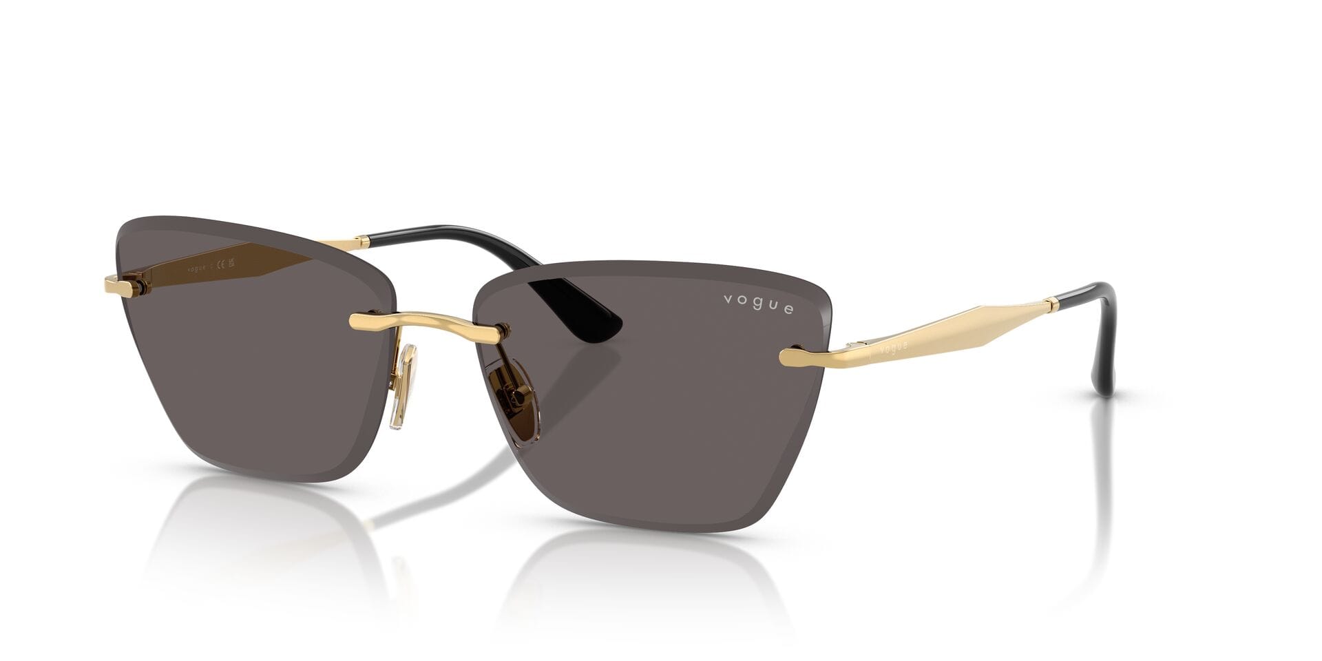 Vogue 0VO4332S Sunglass Gold Female RimLess Metal Sunglass — Gold frame — view 2