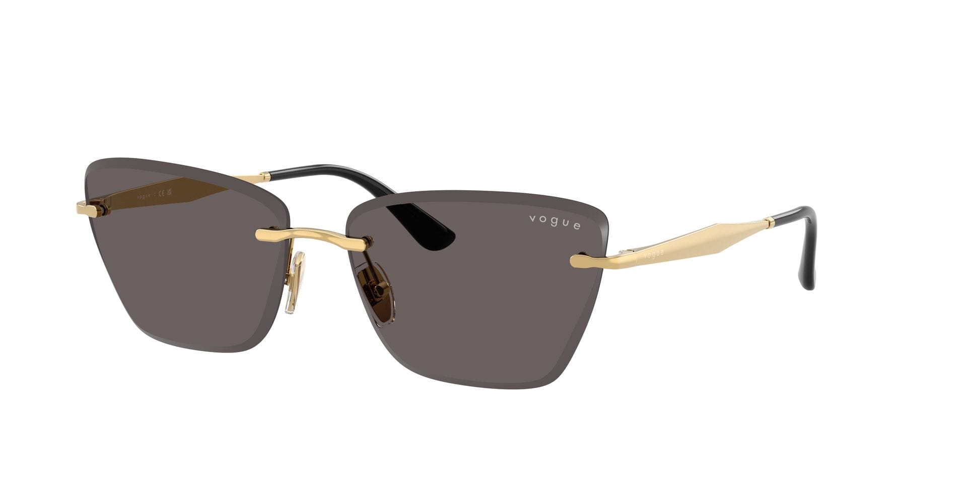 Vogue 0VO4332S Sunglass Gold Female RimLess Metal Sunglass — Gold frame — view 3