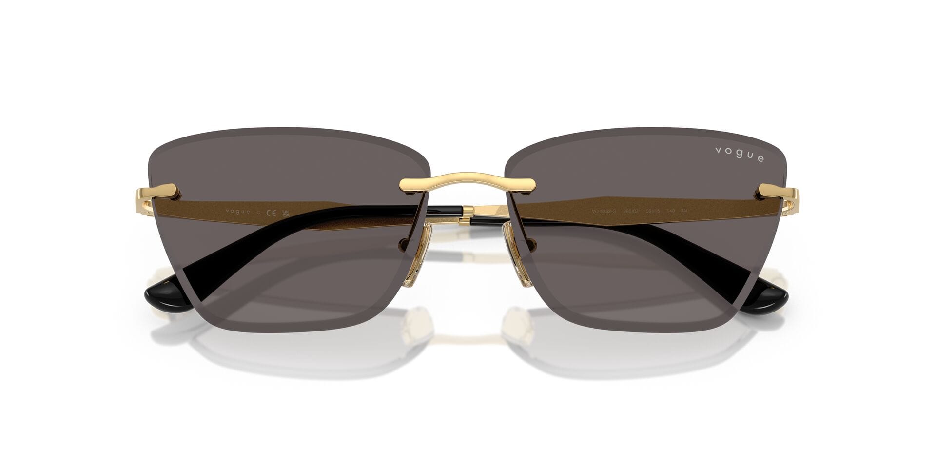 Vogue 0VO4332S Sunglass Gold Female RimLess Metal Sunglass — Gold frame — view 7