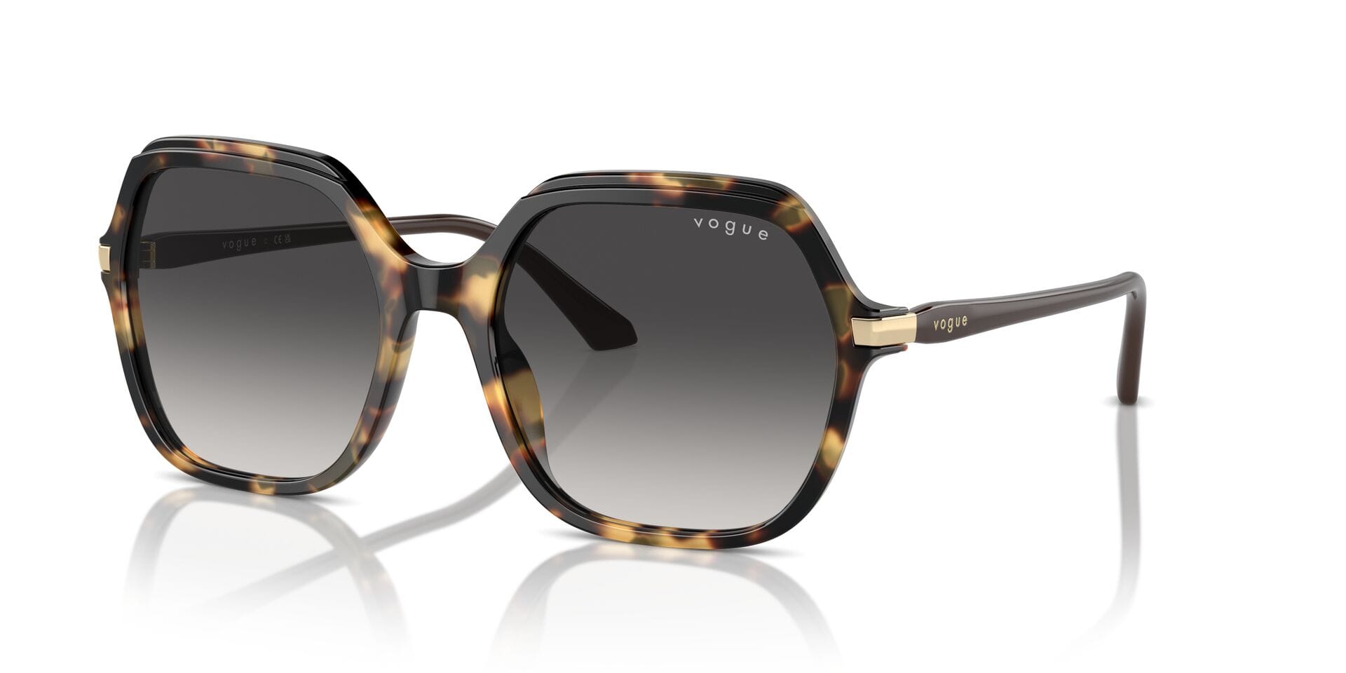 Vogue 0VO5561S Sunglass Tortoise Female Full Shell Sunglass — Tortoise frame — view 2