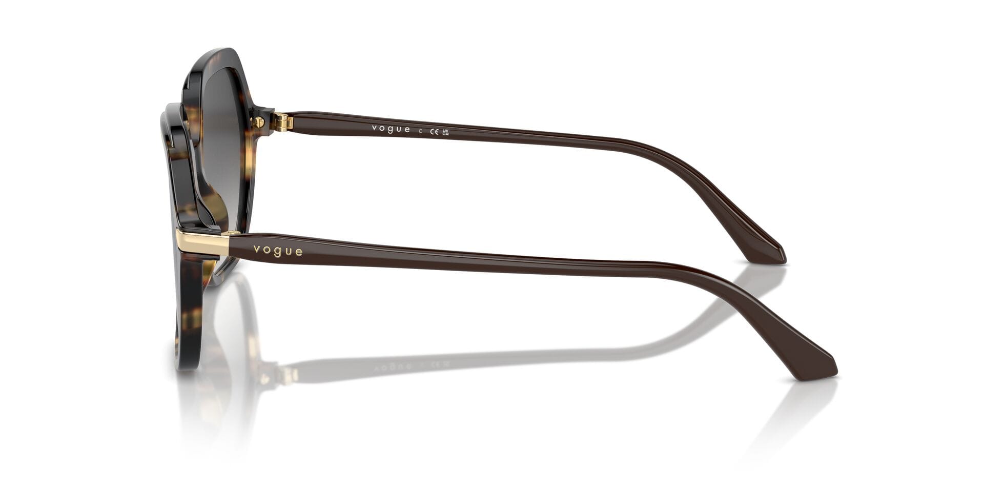 Vogue 0VO5561S Sunglass Tortoise Female Full Shell Sunglass — Tortoise frame — view 5