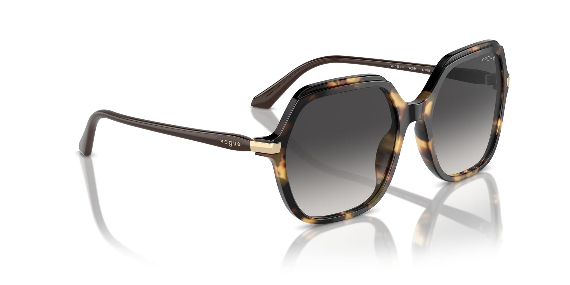 Vogue 0VO5561S Sunglass Tortoise Female Full Shell Sunglass — Tortoise frame — view 8