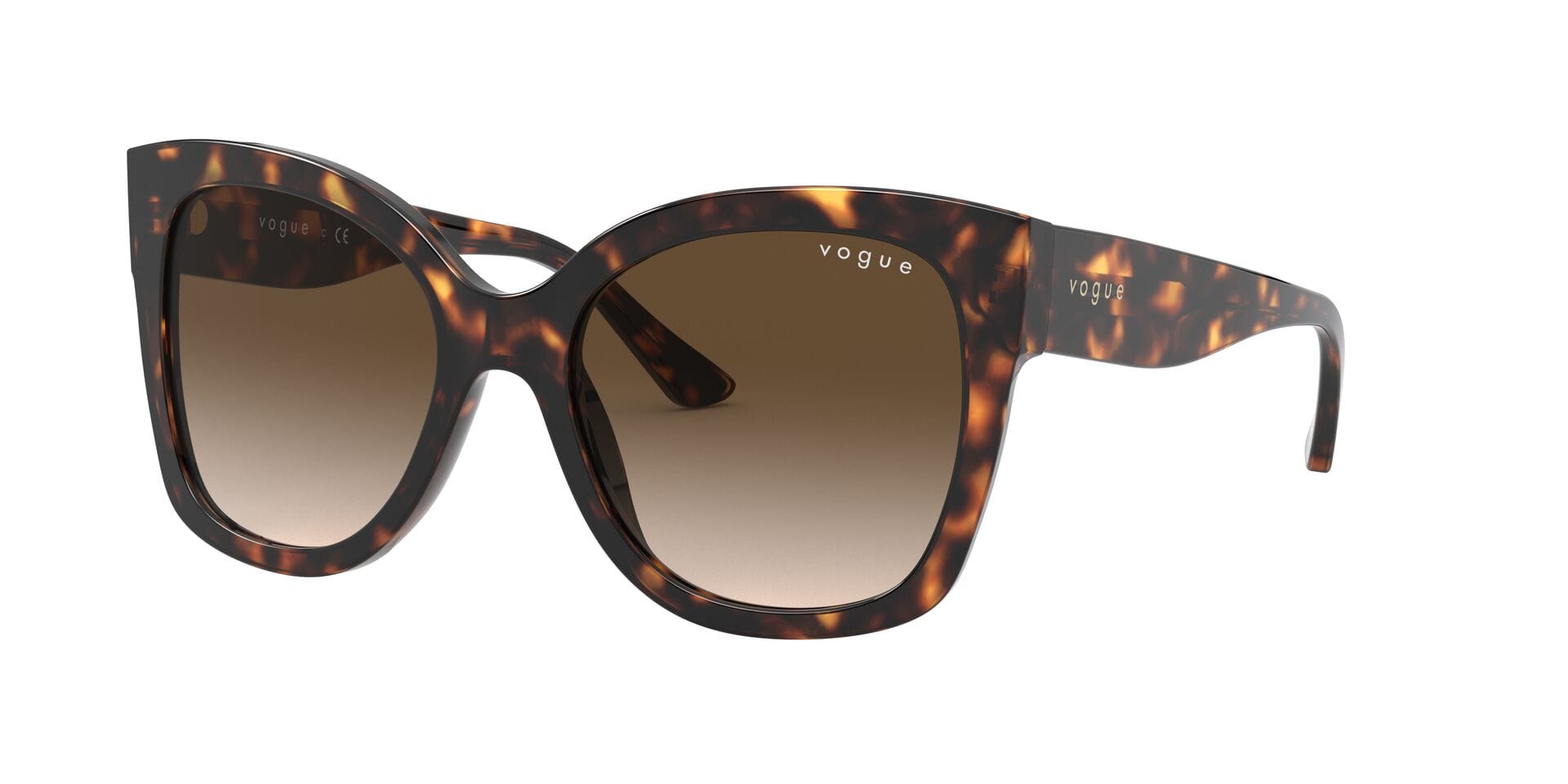 Vogue 0VO5538S Sunglass Havana Female Full Shell Sunglass — Havana frame — view 2