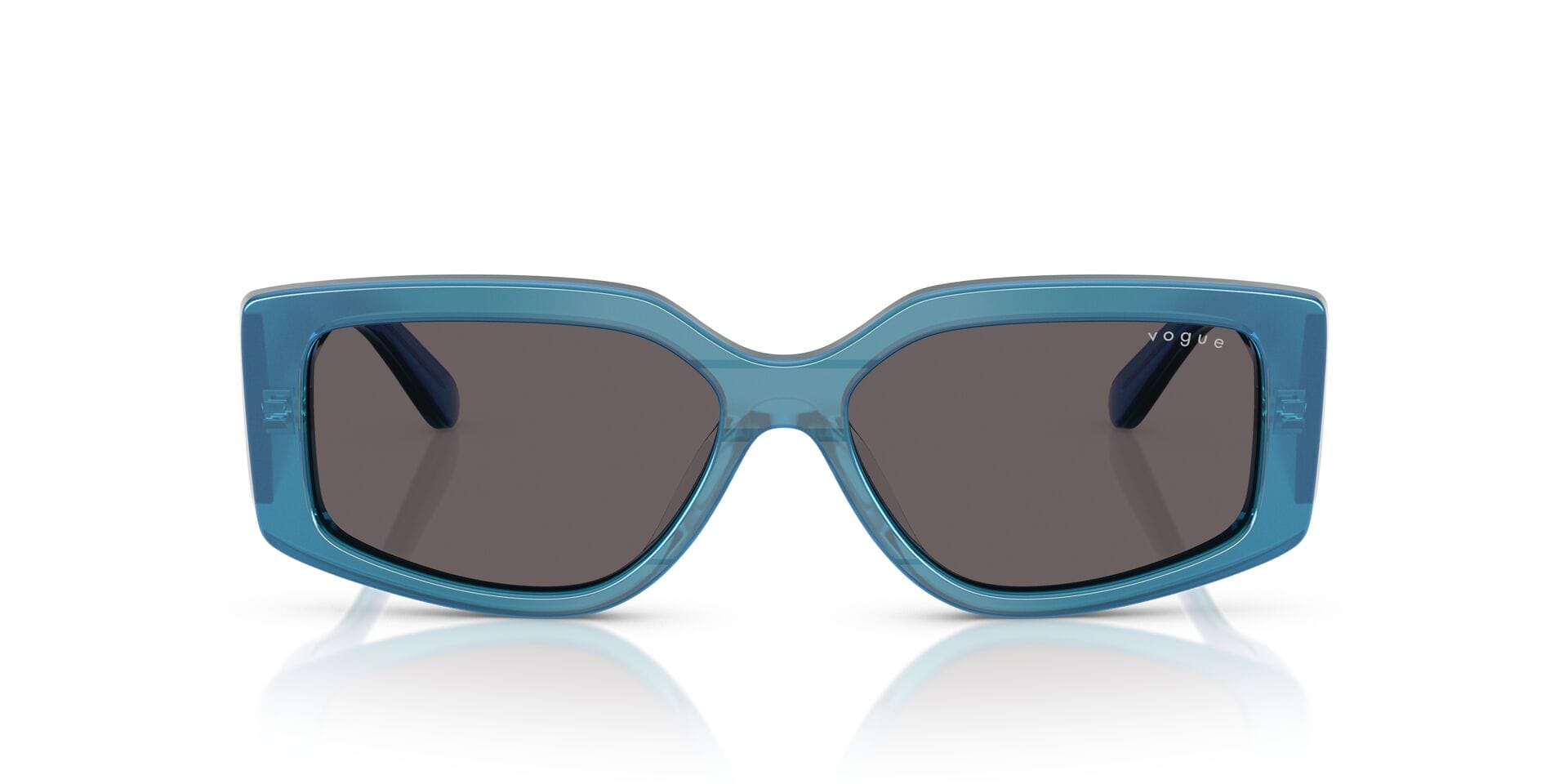 Vogue 0VO5642SU Sunglass Transparent Blue Female Full Shell Sunglass — Transparent Blue frame — view 4