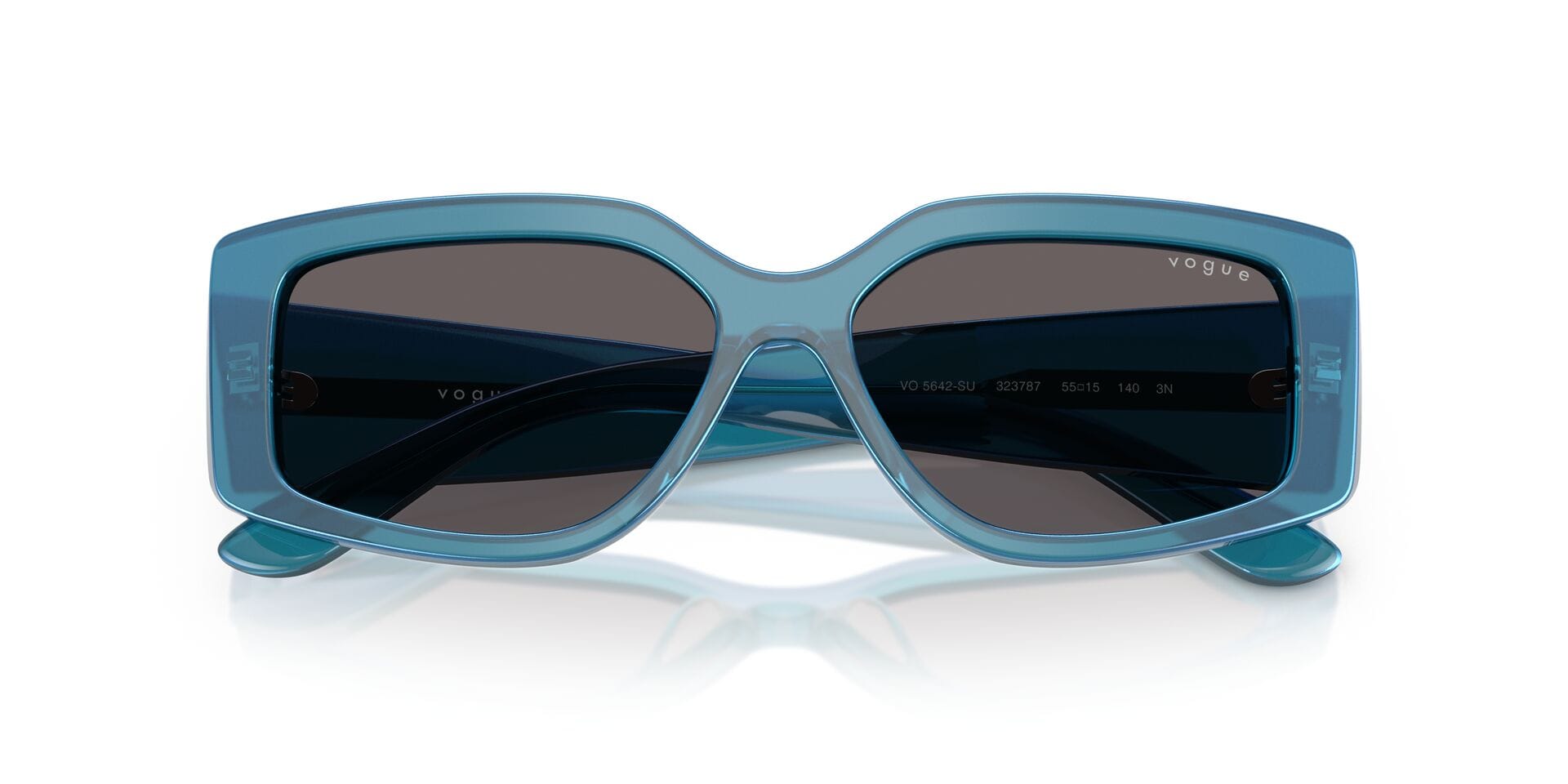 Vogue 0VO5642SU Sunglass Transparent Blue Female Full Shell Sunglass — Transparent Blue frame — view 7
