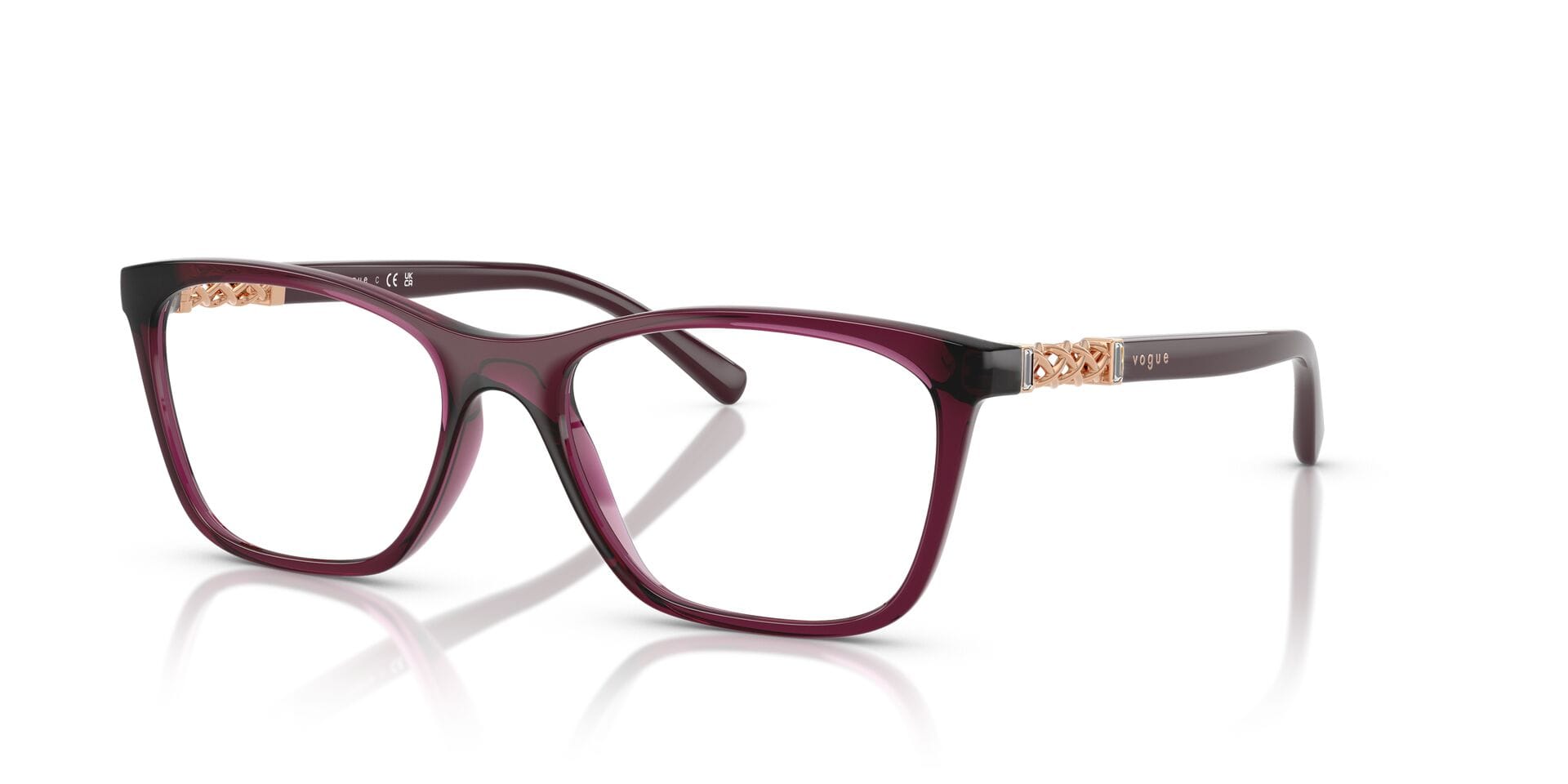 Vogue 0VO5632B Frame Transparent Red Female Full Shell Frame — Transparent Red frame — view 2