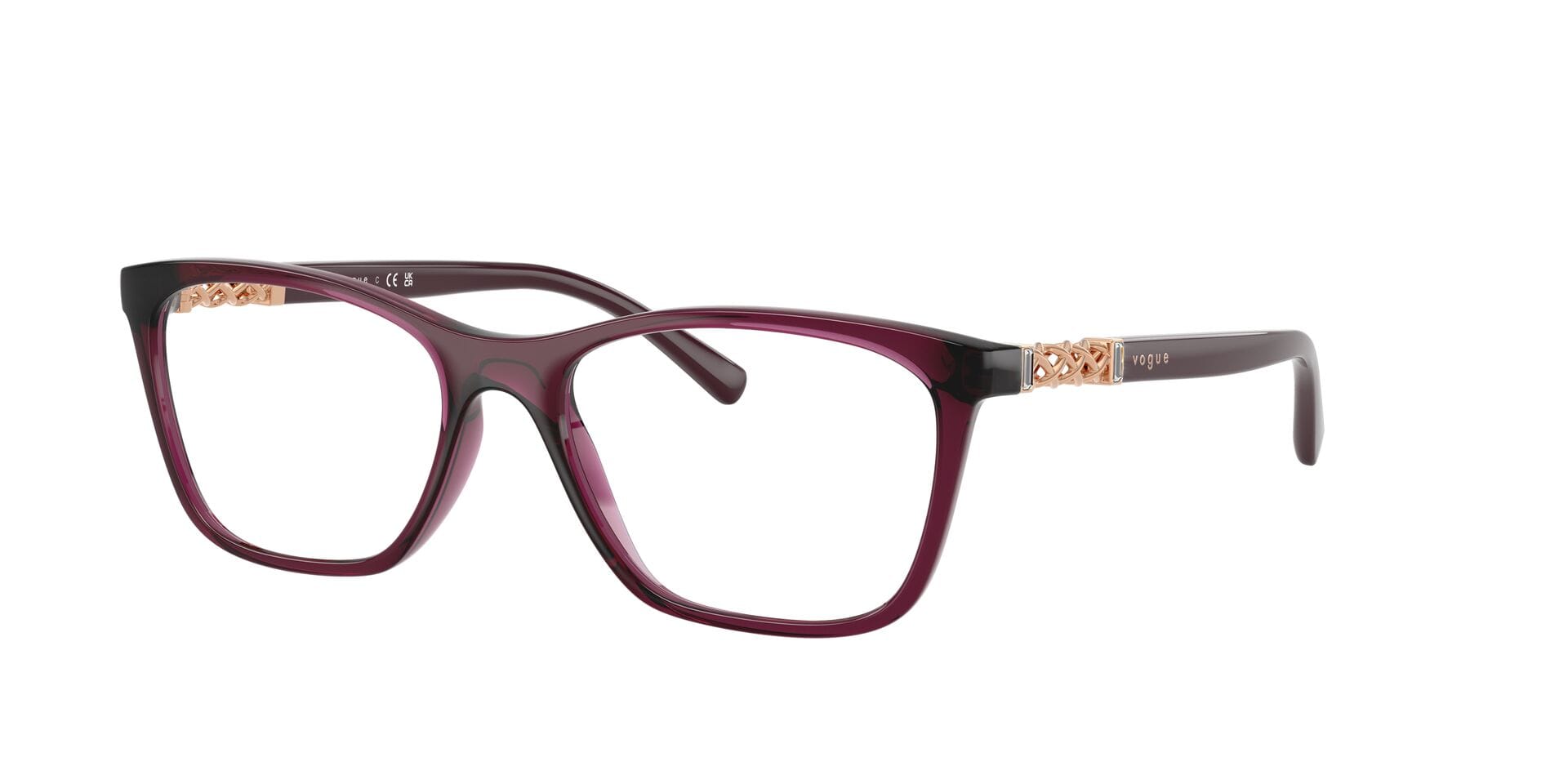 Vogue 0VO5632B Frame Transparent Red Female Full Shell Frame — Transparent Red frame — view 3