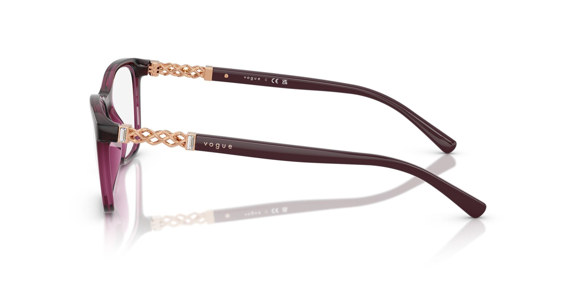 Vogue 0VO5632B Frame Transparent Red Female Full Shell Frame — Transparent Red frame — view 5