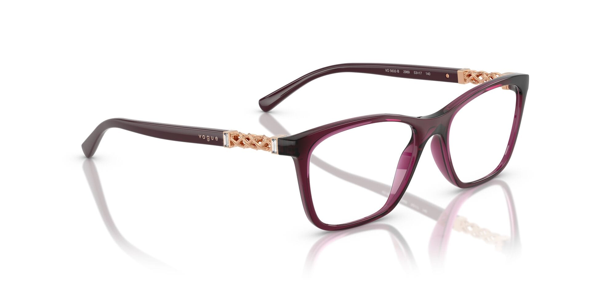 Vogue 0VO5632B Frame Transparent Red Female Full Shell Frame — Transparent Red frame — view 8