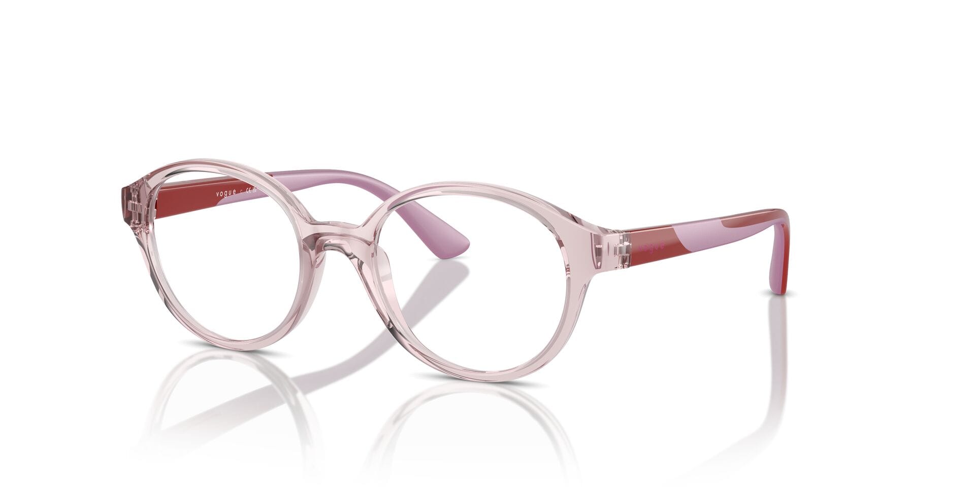 Vogue Junior 0VY2025 Frame Transparent Pink Unisex Full Shel Frame — Transparent Pink frame — view 1