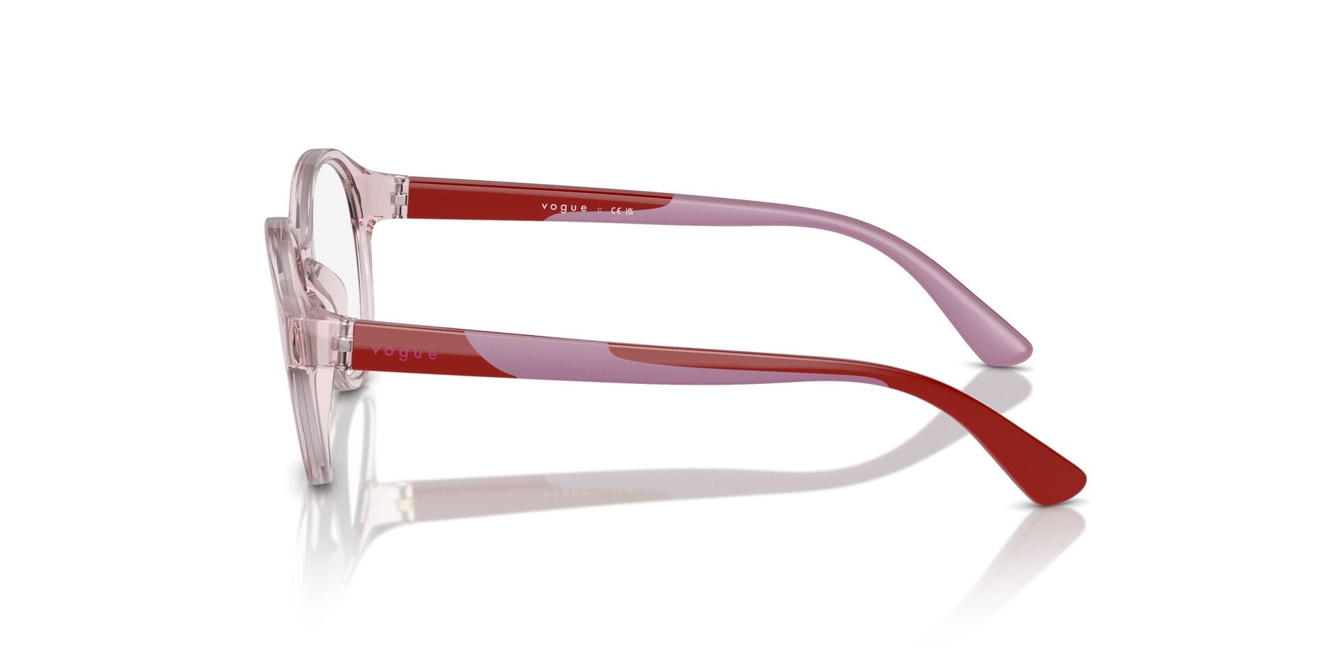 Vogue Junior 0VY2025 Frame Transparent Pink Unisex Full Shel Frame — Transparent Pink frame — view 5