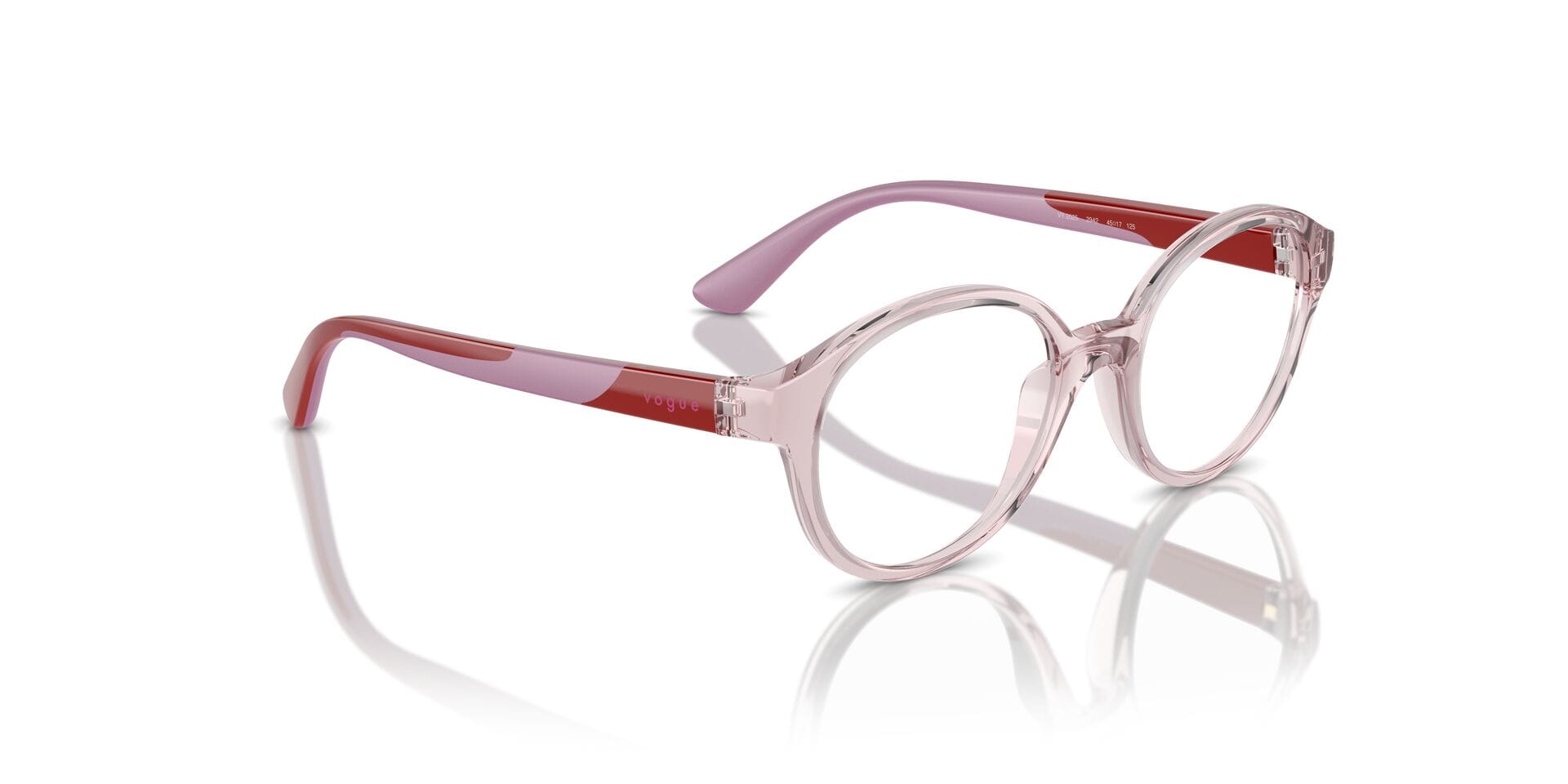 Vogue Junior 0VY2025 Frame Transparent Pink Unisex Full Shel Frame — Transparent Pink frame — view 8
