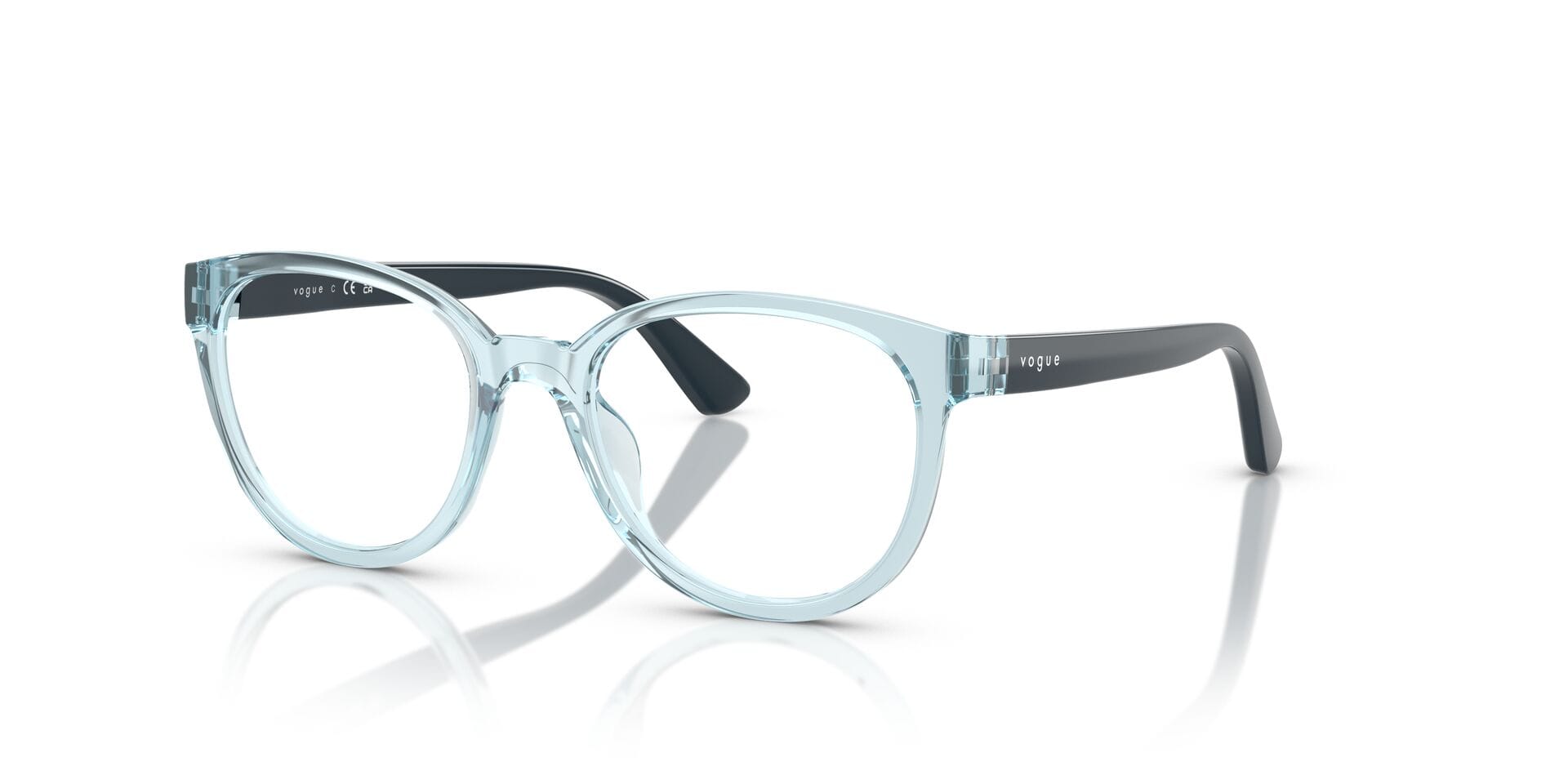 Vogue Junior 0VJ2029 Frame Transparent Blue Female Full Shel Frame — Transparent Blue frame — view 1