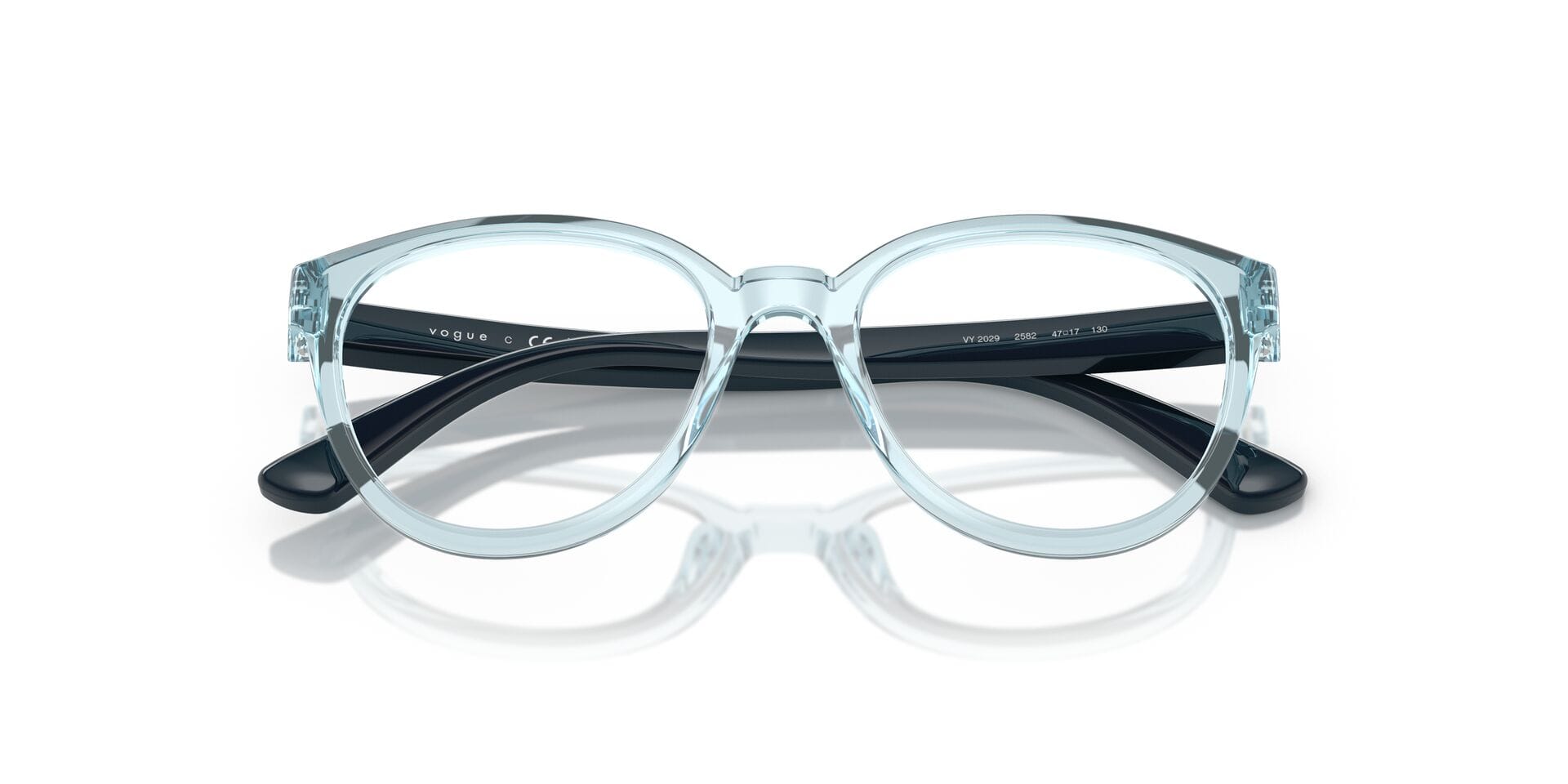 Vogue Junior 0VJ2029 Frame Transparent Blue Female Full Shel Frame — Transparent Blue frame — view 7