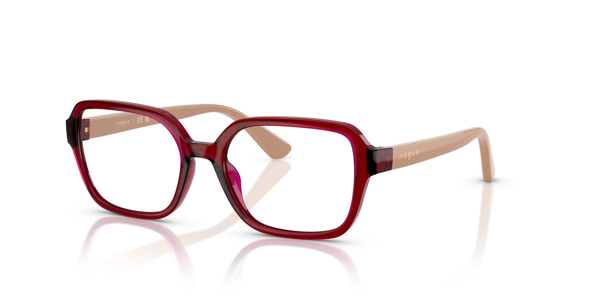 Vogue Junior 0VY2032 Frame Transparent Red Unisex Full Shell Frame — Transparent Red frame — view 1