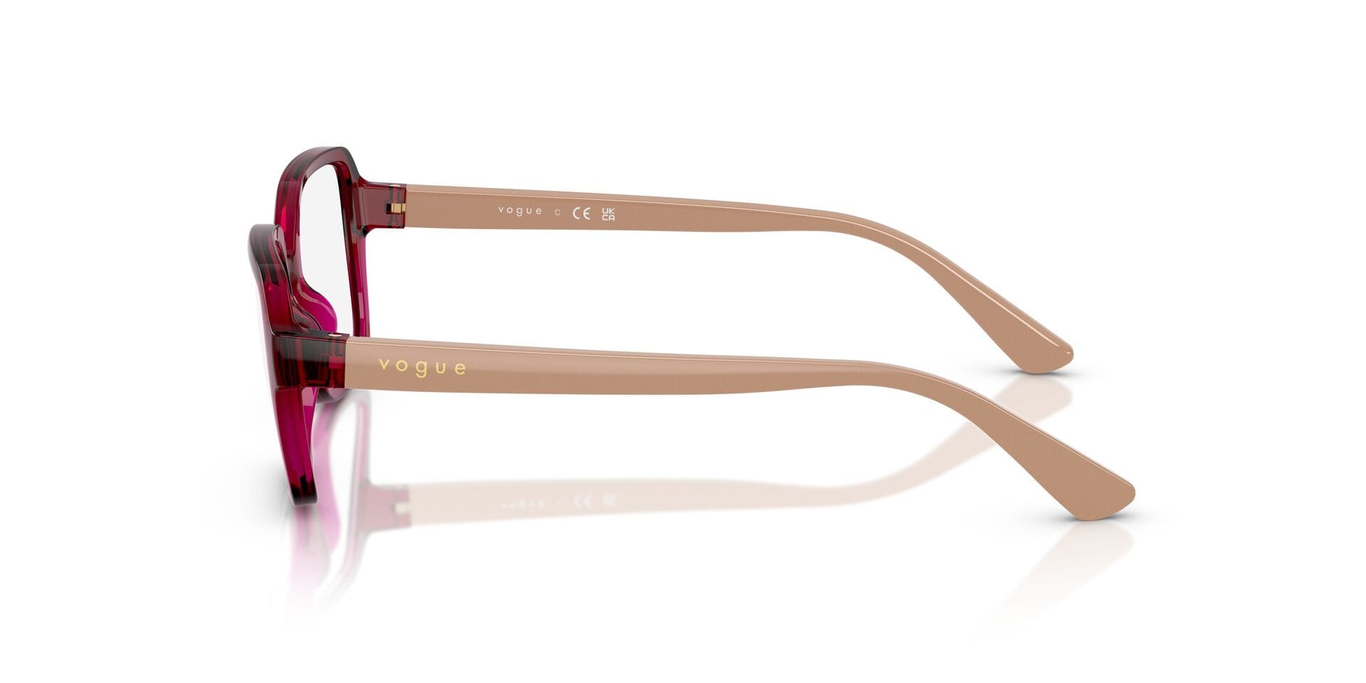 Vogue Junior 0VY2032 Frame Transparent Red Unisex Full Shell Frame — Transparent Red frame — view 5