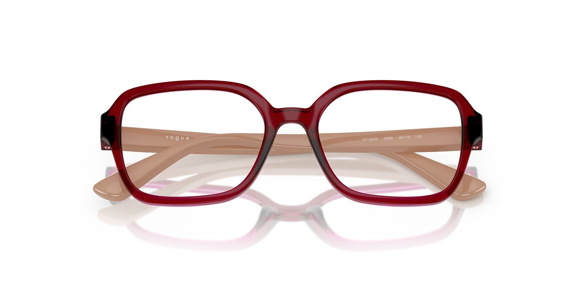 Vogue Junior 0VY2032 Frame Transparent Red Unisex Full Shell Frame — Transparent Red frame — view 7