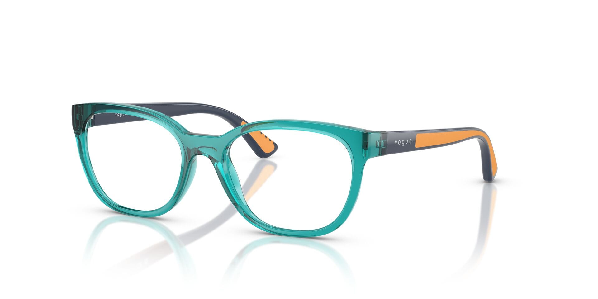 Vogue Junior 0VY2033 Frame Transparent Blue Female Full Shel Frame — Transparent Blue frame — view 1