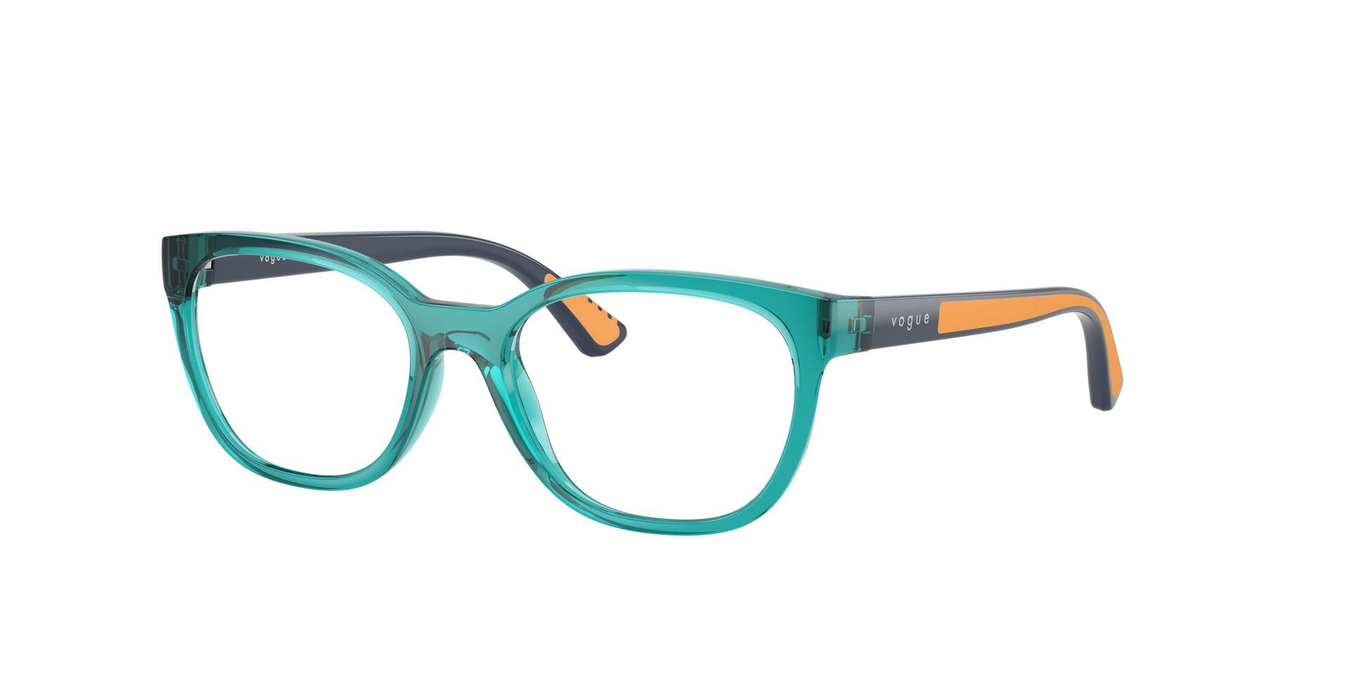 Vogue Junior 0VY2033 Frame Transparent Blue Female Full Shel Frame — Transparent Blue frame — view 3