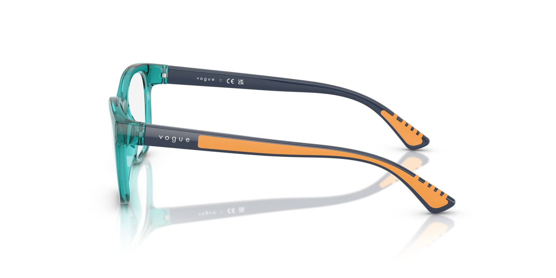 Vogue Junior 0VY2033 Frame Transparent Blue Female Full Shel Frame — Transparent Blue frame — view 5