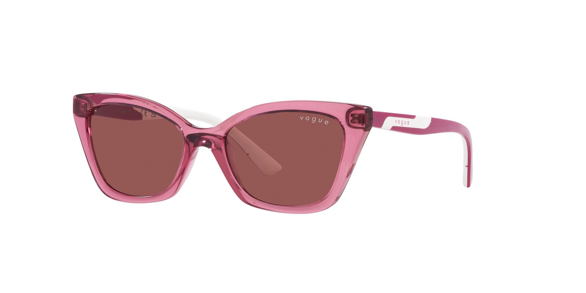Vogue Junior 0VJ2020 Sunglass Transparent Purple Female Full Sunglass — Transparent Purple frame — view 1