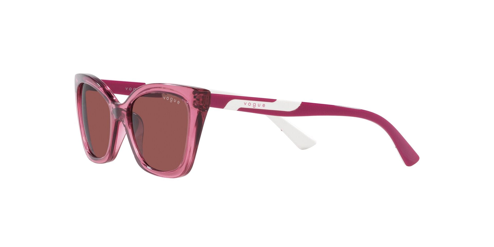 Vogue Junior 0VJ2020 Sunglass Transparent Purple Female Full Sunglass — Transparent Purple frame — view 3
