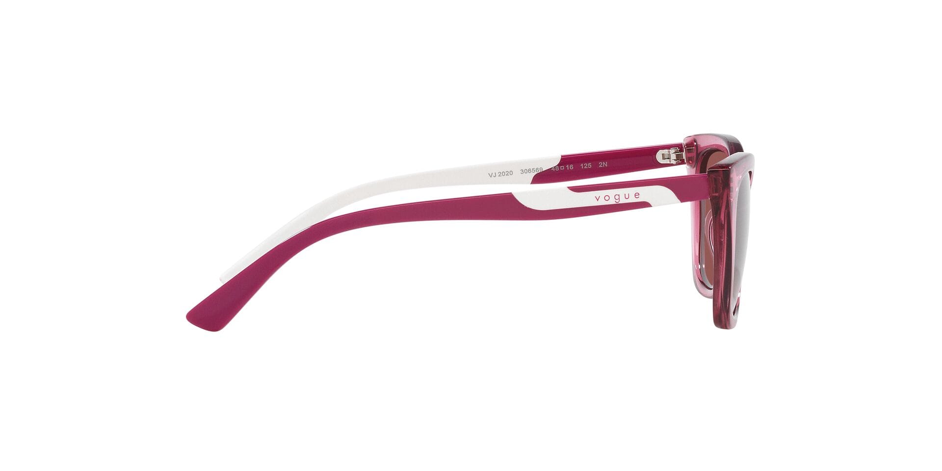 Vogue Junior 0VJ2020 Sunglass Transparent Purple Female Full Sunglass — Transparent Purple frame — view 10
