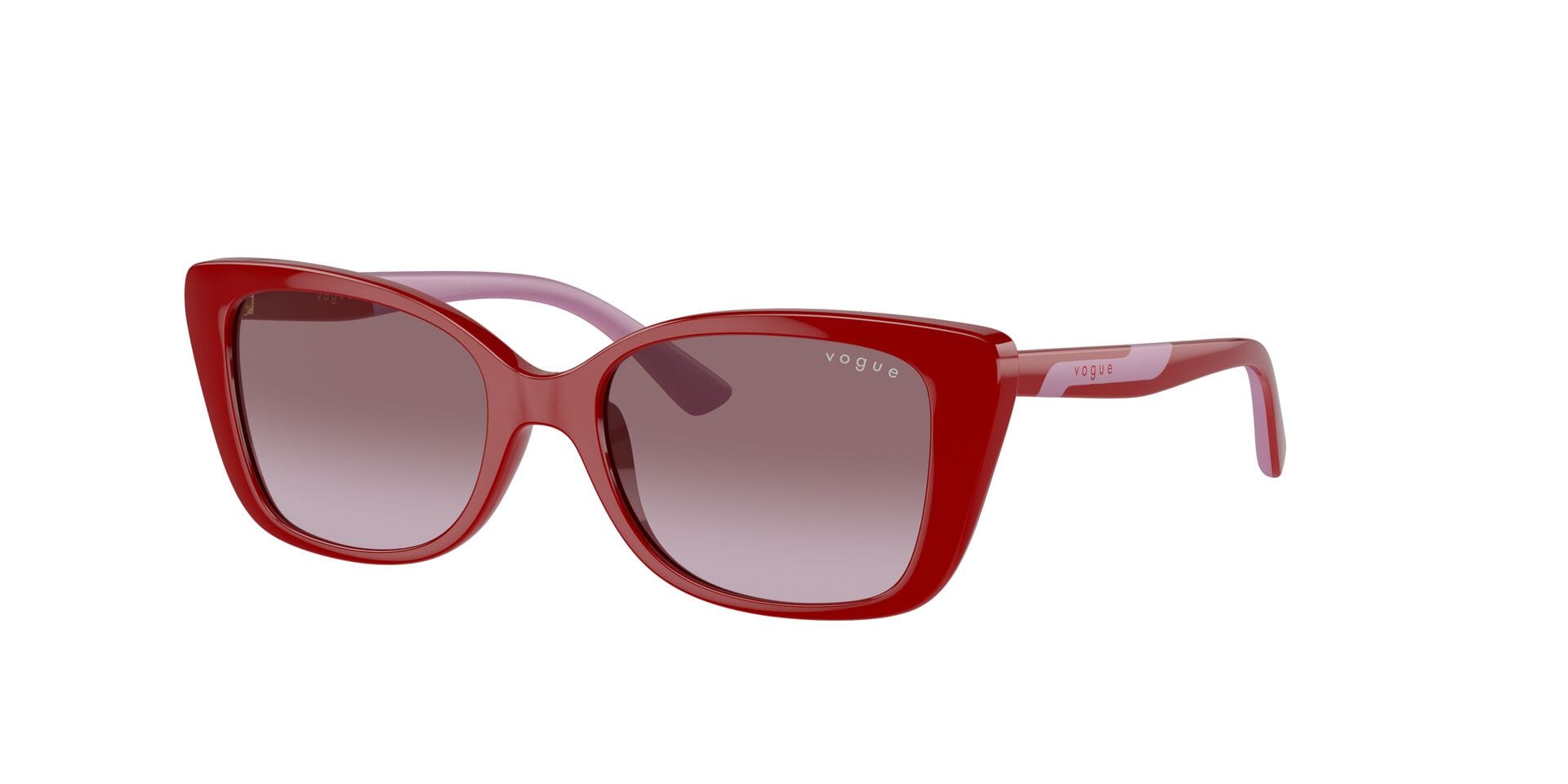 Vogue Junior 0VJ2022 Sunglass Red Female Full Shell Sunglass — Red frame — view 3