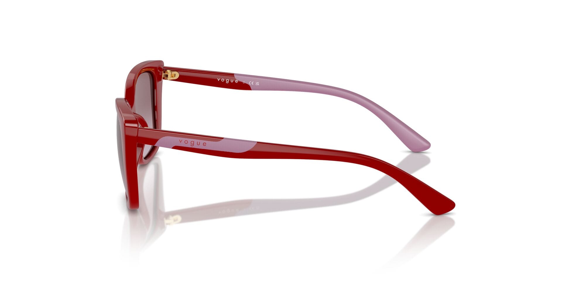 Vogue Junior 0VJ2022 Sunglass Red Female Full Shell Sunglass — Red frame — view 5