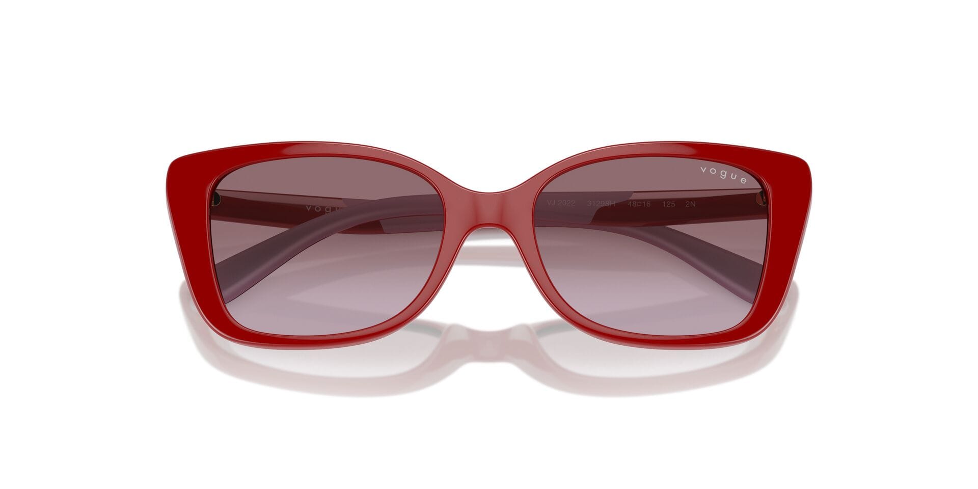 Vogue Junior 0VJ2022 Sunglass Red Female Full Shell Sunglass — Red frame — view 7