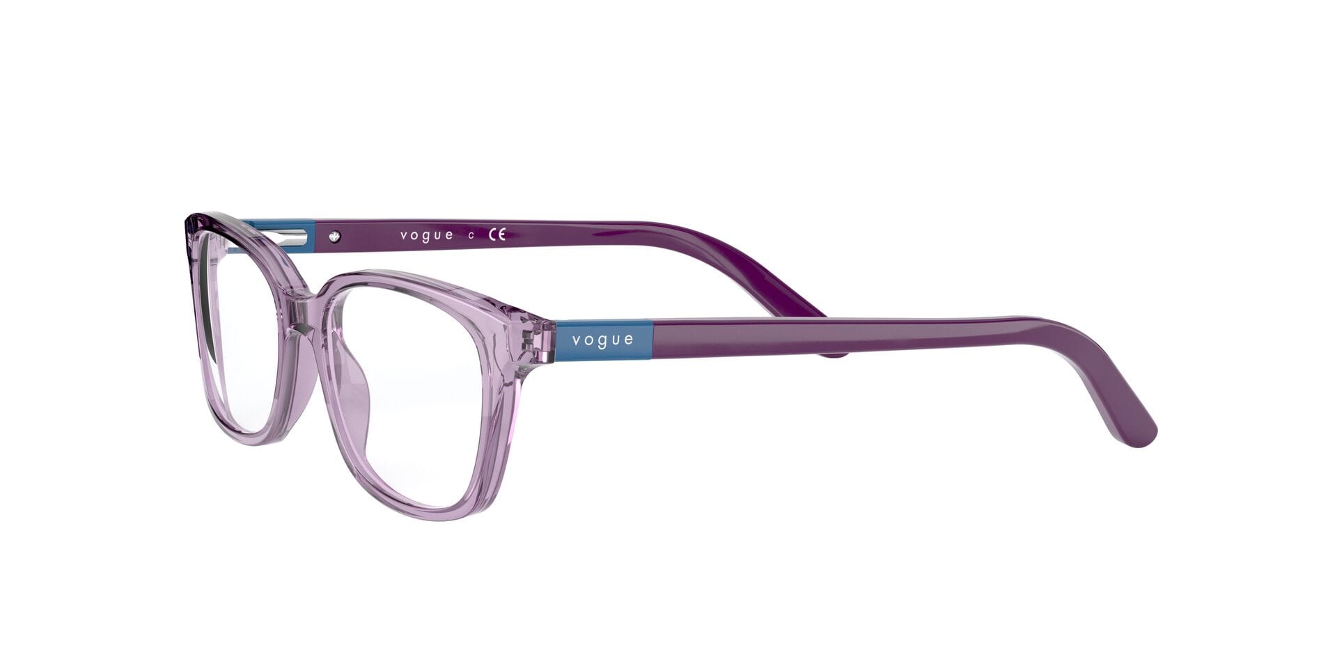 Vogue Junior 0VY2001 Frame Transparent Violet Unisex Full Sh Frame — Transparent Violet frame — view 3