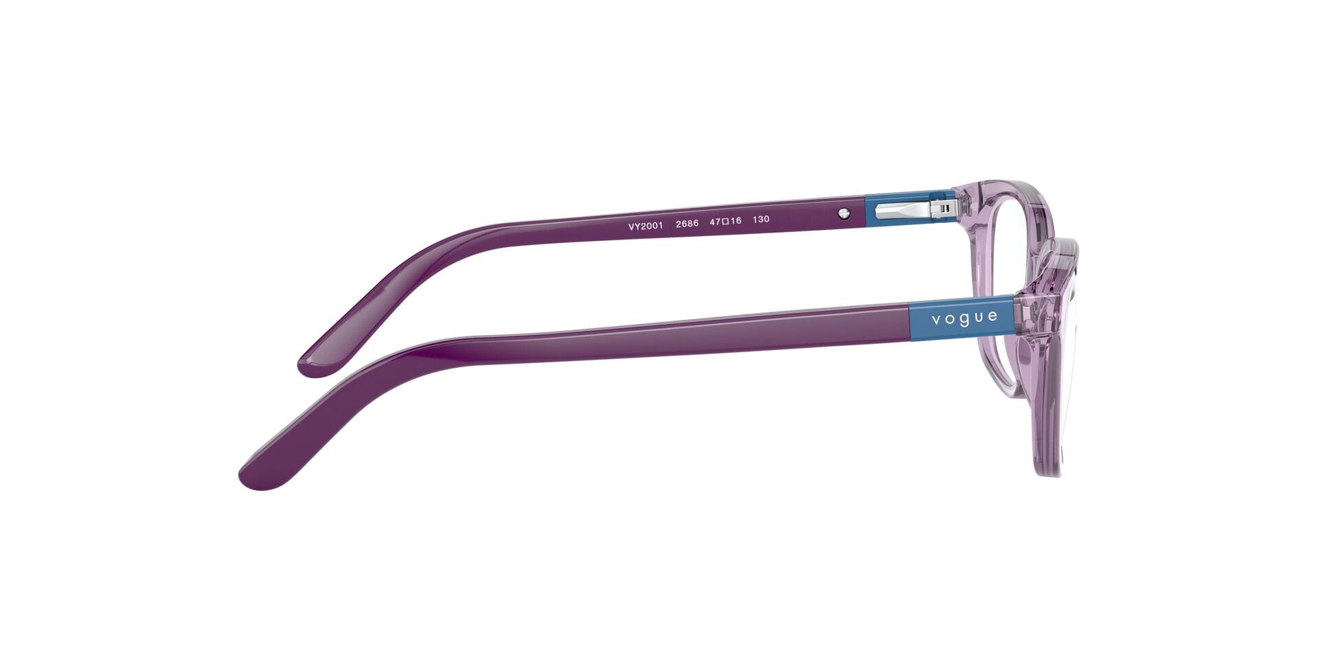 Vogue Junior 0VY2001 Frame Transparent Violet Unisex Full Sh Frame — Transparent Violet frame — view 10