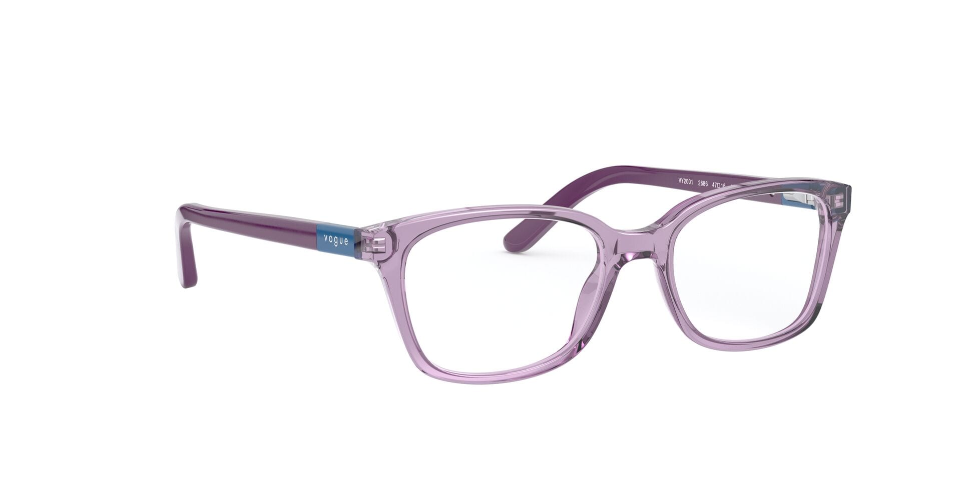 Vogue Junior 0VY2001 Frame Transparent Violet Unisex Full Sh Frame — Transparent Violet frame — view 12