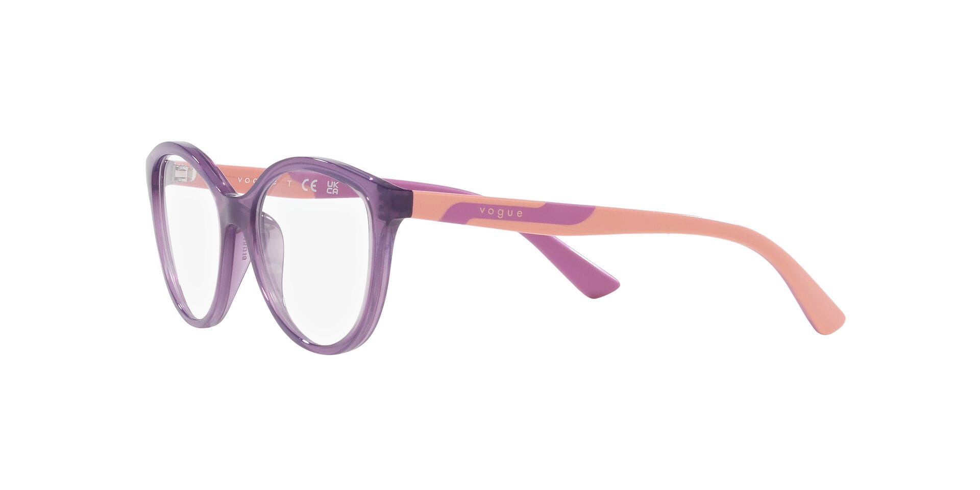 Vogue Junior 0VY2019 Frame Transparent Violet Female Full Sh Frame — Transparent Violet frame — view 3