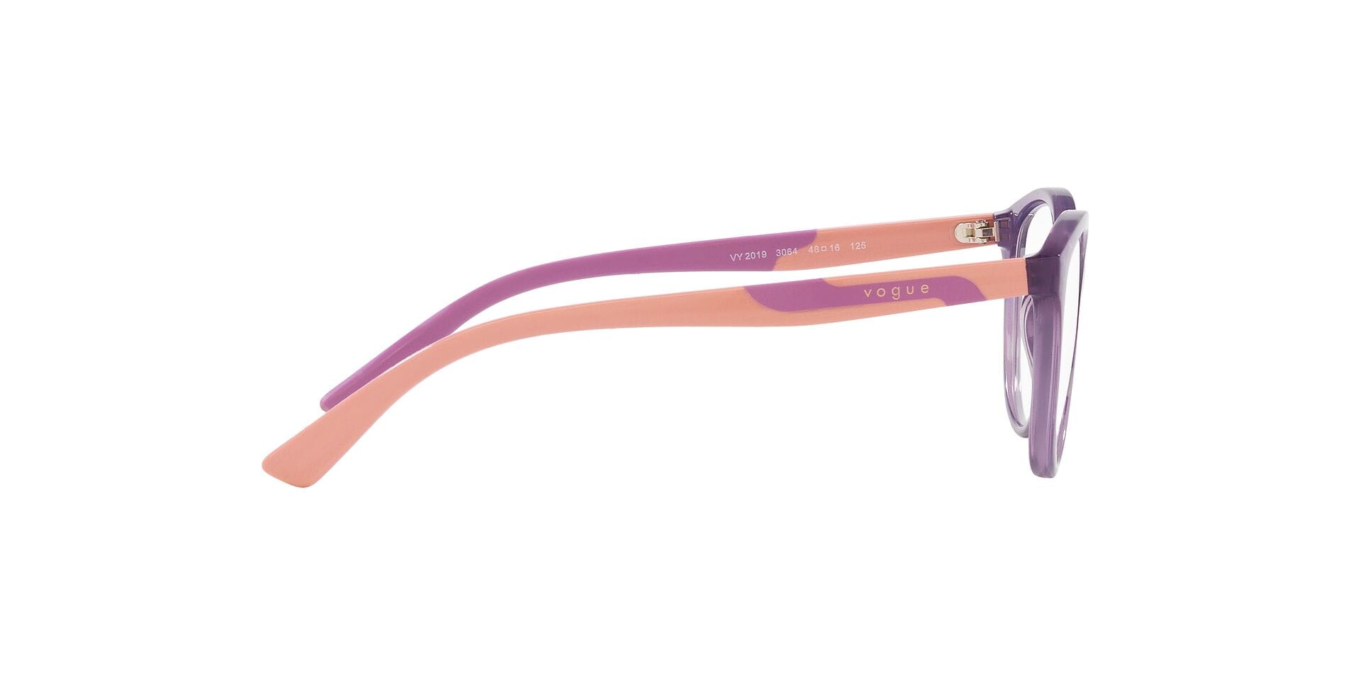 Vogue Junior 0VY2019 Frame Transparent Violet Female Full Sh Frame — Transparent Violet frame — view 10