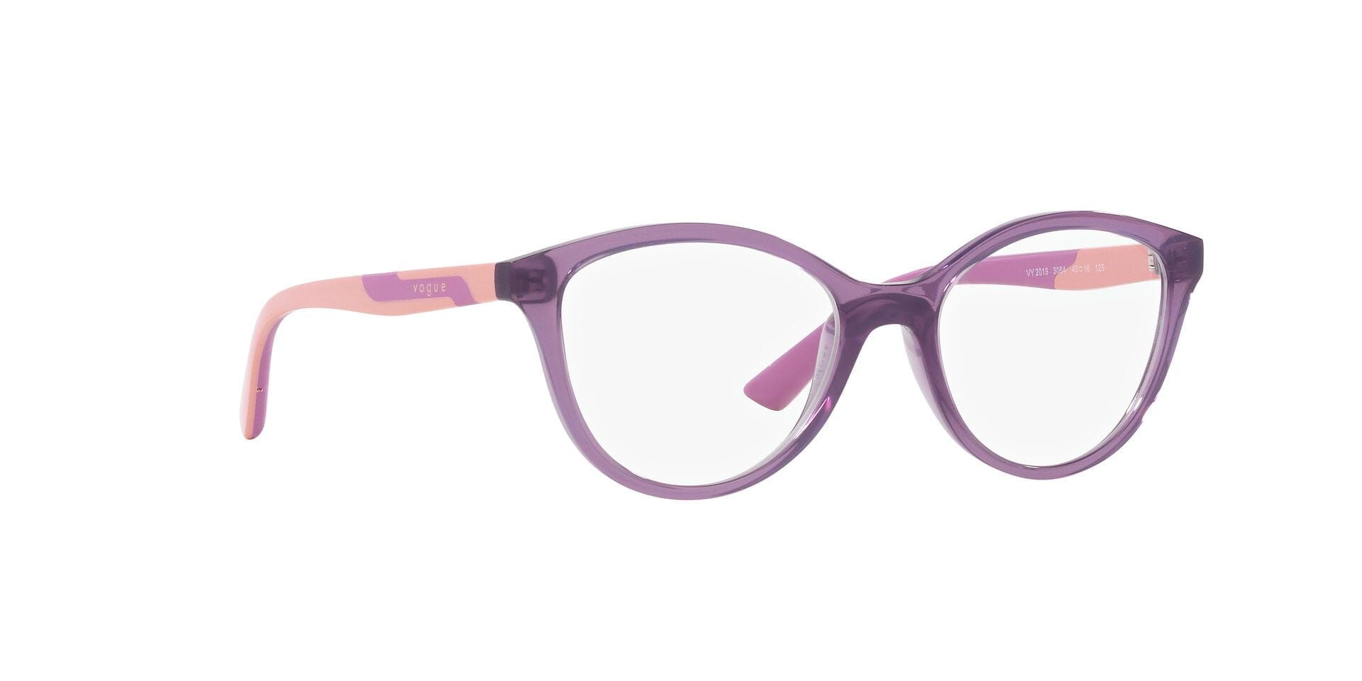 Vogue Junior 0VY2019 Frame Transparent Violet Female Full Sh Frame — Transparent Violet frame — view 12
