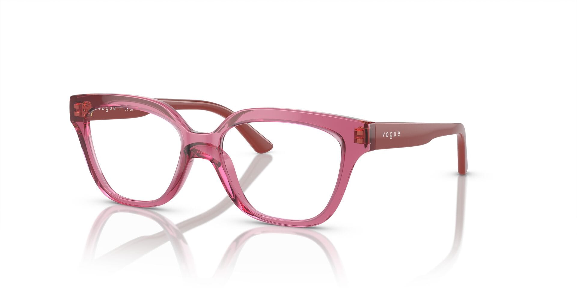 Vogue Junior 0VY2023 Frame Transparent Pink Female Full Shel Frame — Transparent Pink frame — view 1