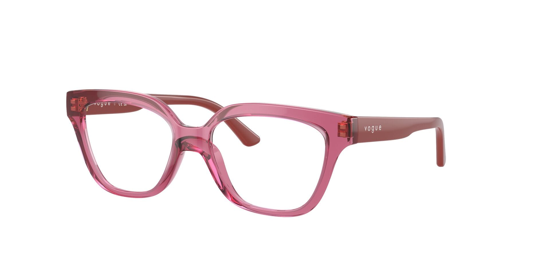 Vogue Junior 0VY2023 Frame Transparent Pink Female Full Shel Frame — Transparent Pink frame — view 3
