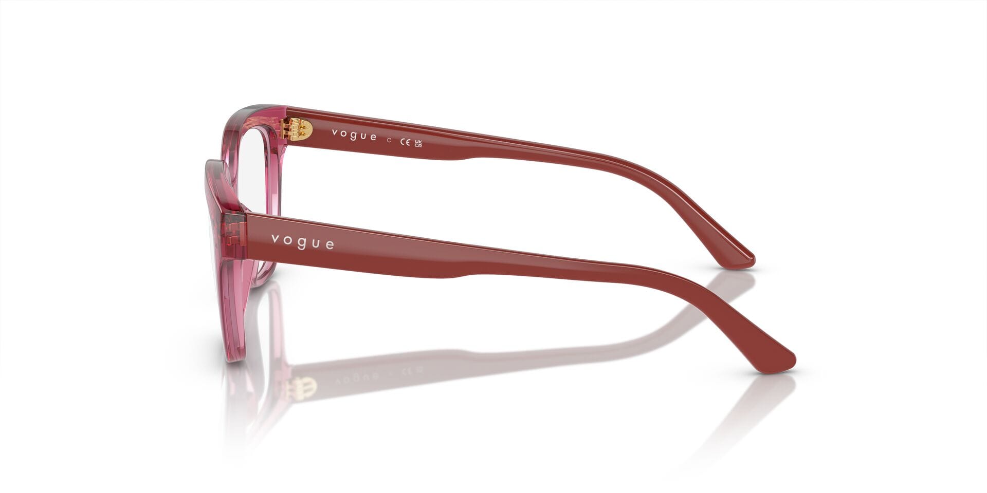Vogue Junior 0VY2023 Frame Transparent Pink Female Full Shel Frame — Transparent Pink frame — view 5