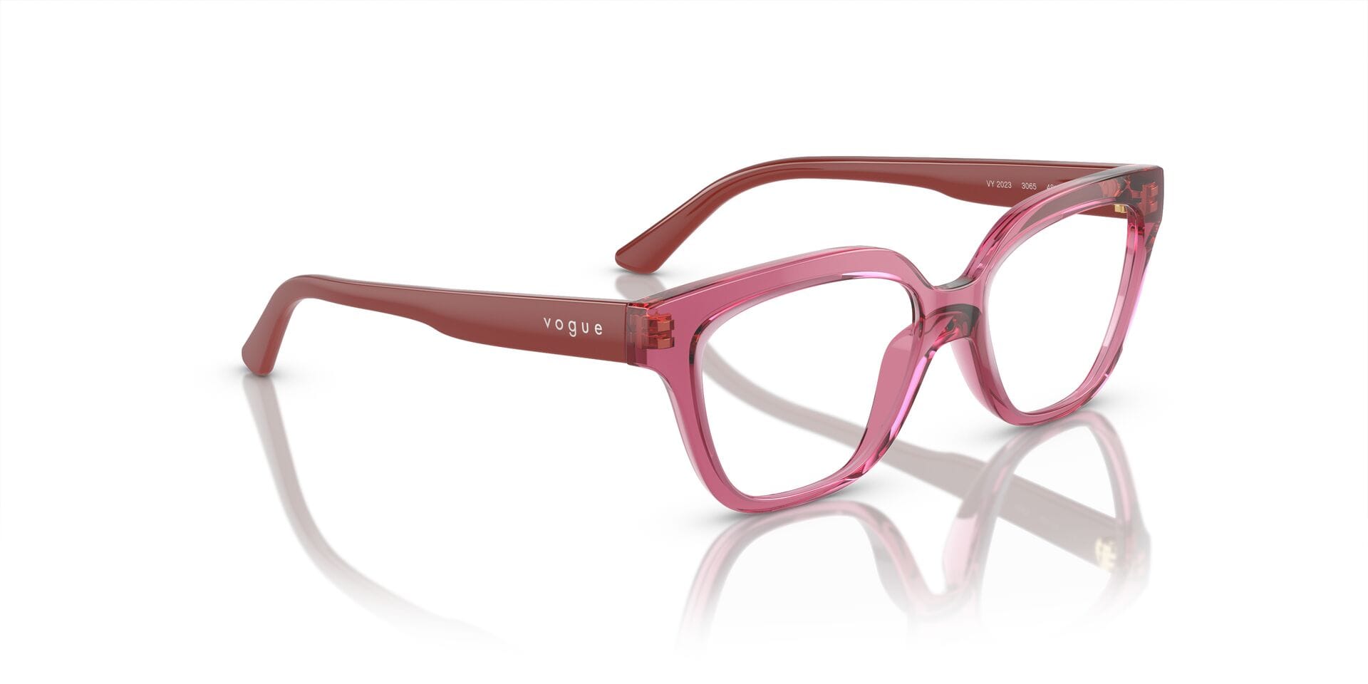 Vogue Junior 0VY2023 Frame Transparent Pink Female Full Shel Frame — Transparent Pink frame — view 8