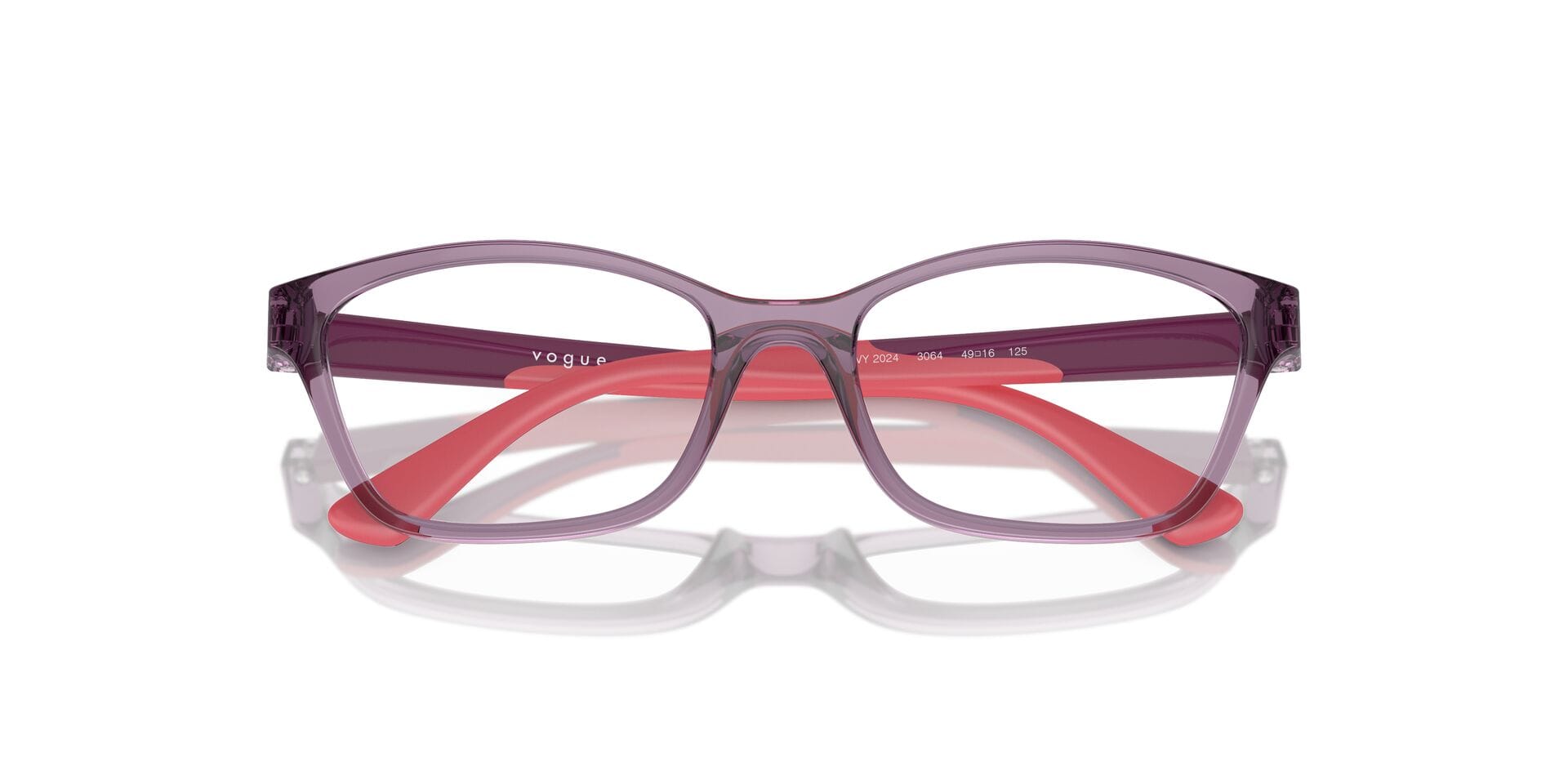 Vogue Junior 0VY2024 Frame Transparent Violet Female Full Sh Frame — Transparent Violet frame — view 7