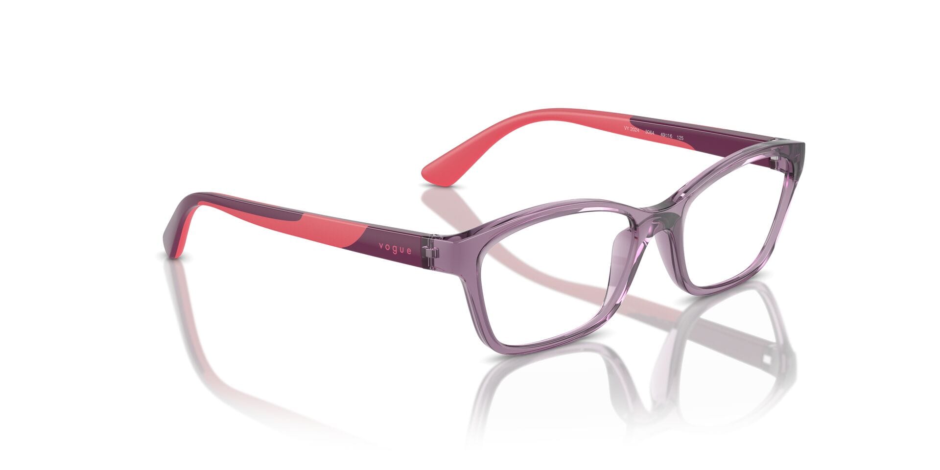 Vogue Junior 0VY2024 Frame Transparent Violet Female Full Sh Frame — Transparent Violet frame — view 8