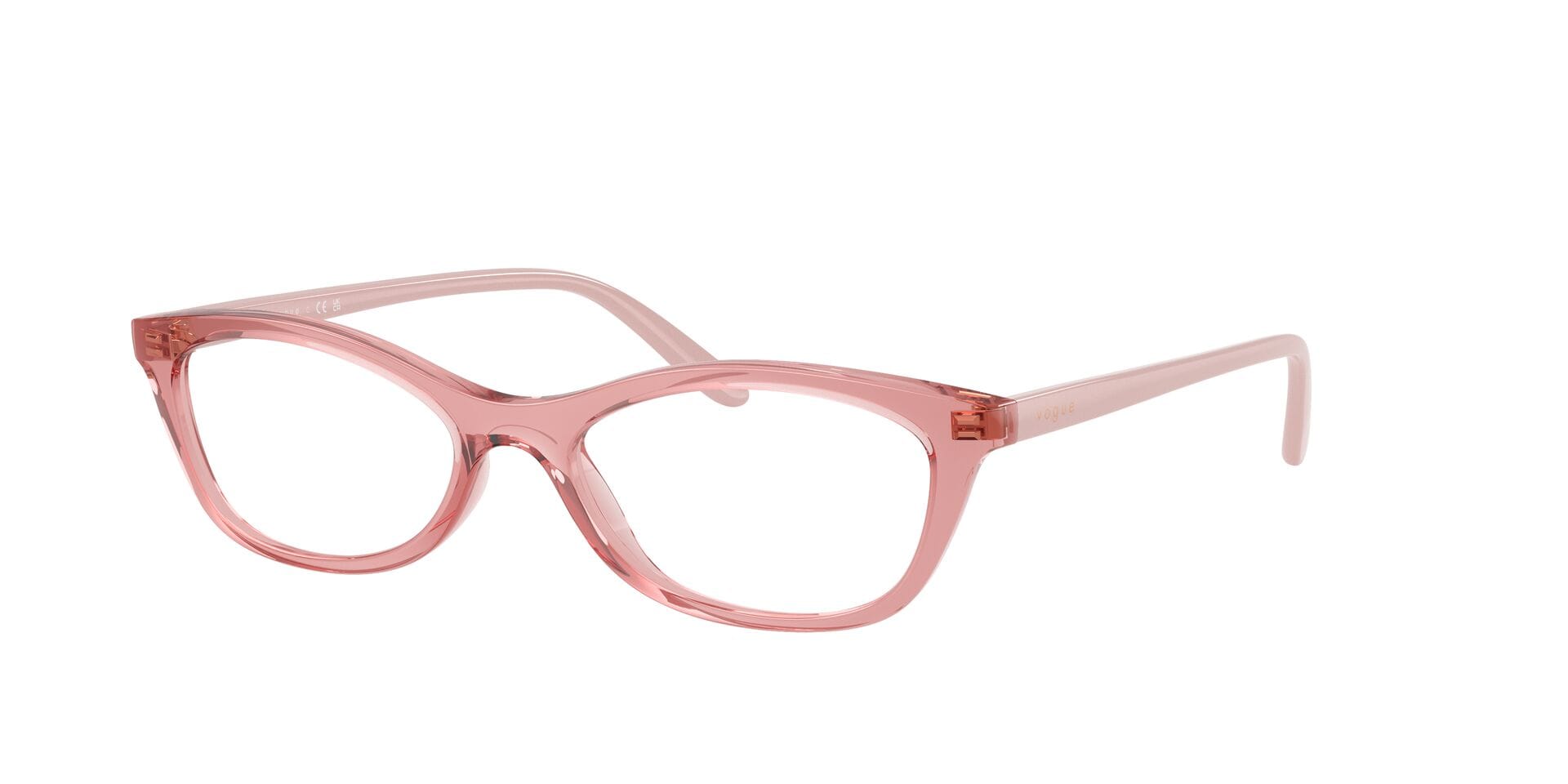 Vogue 0VO5668 Frame Transparent Pink Female Full - Frame — Transparent Pink frame — view 3