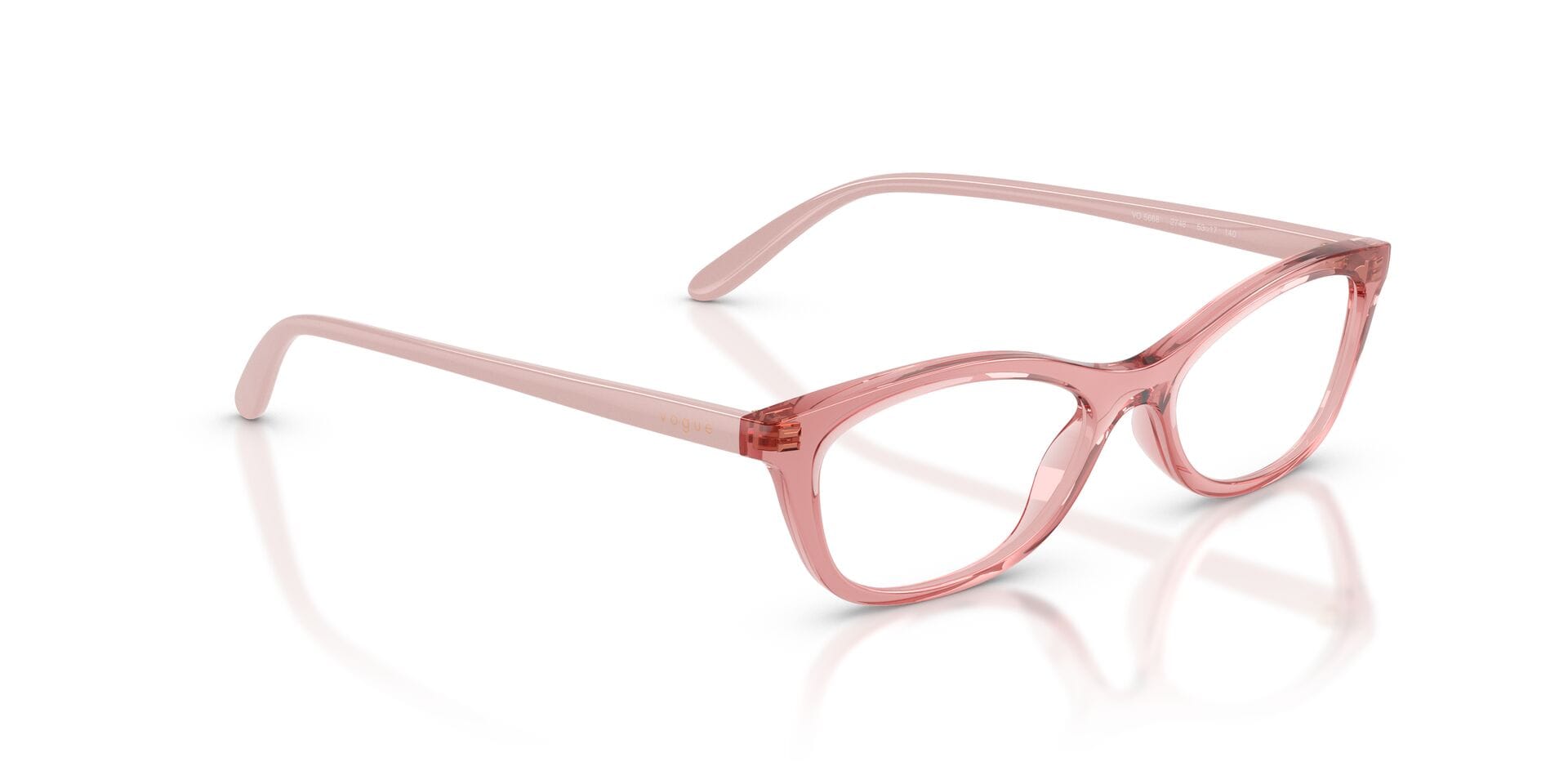 Vogue 0VO5668 Frame Transparent Pink Female Full - Frame — Transparent Pink frame — view 8