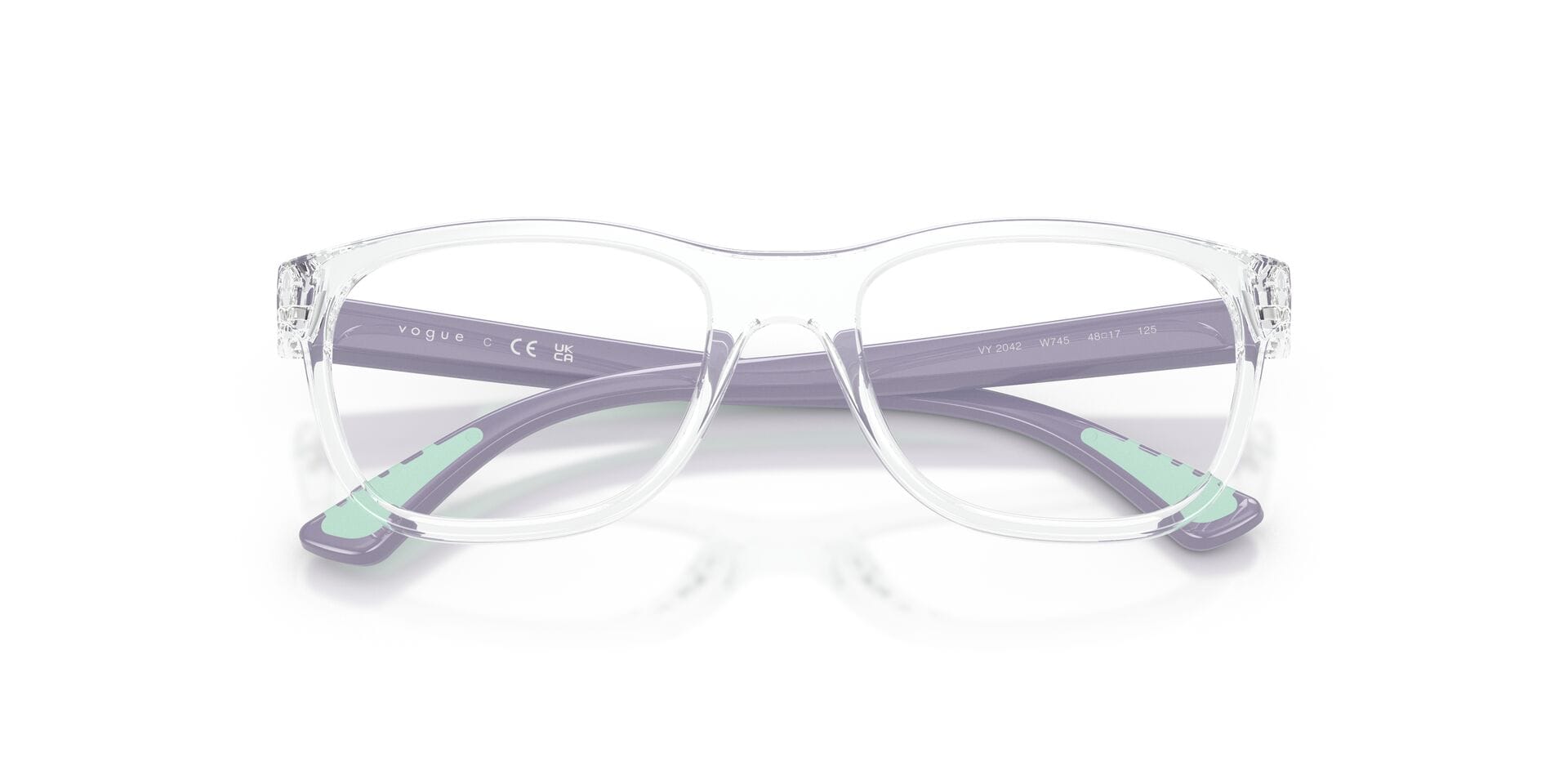 Vogue Junior 0VY2042 Frame Transparent Violet Male Full - Frame — Transparent Violet frame — view 7